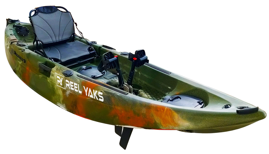 9.5' Razor Fin Drive Angler Kayak | 264 lbs capacity, powerful drive | piscator kayac