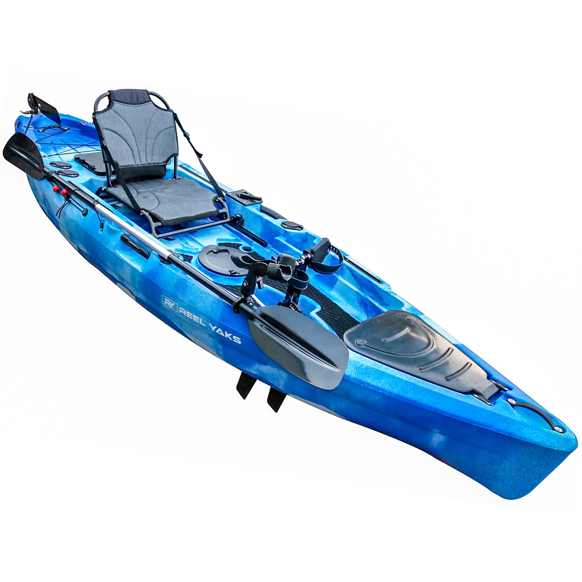 Reel Yaks Pedal Kayak Fishing Angler 11’ | Sit On Top or Stand | 500lbs Capacity for Adult Youths Kids| Suitable for Ocean Lakes Rivers | Foot O