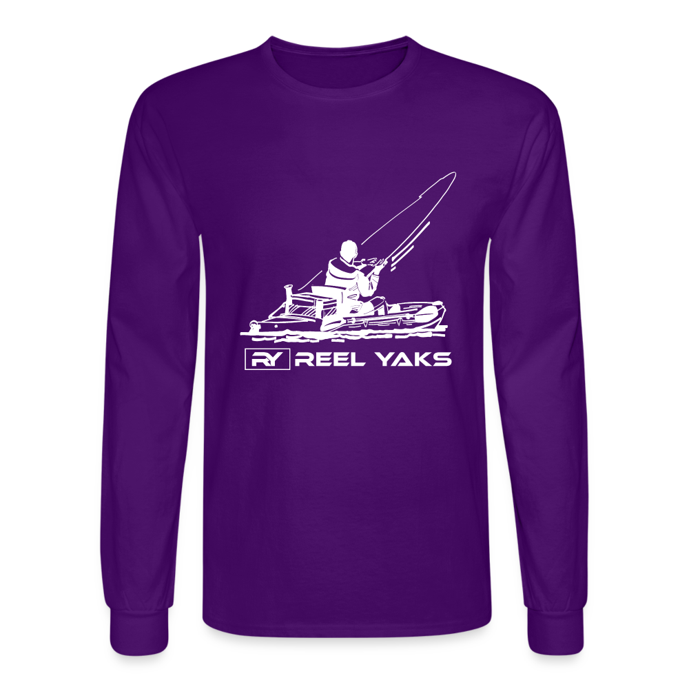 Men's Long Sleeve T-Shirt - Fish on - purple
