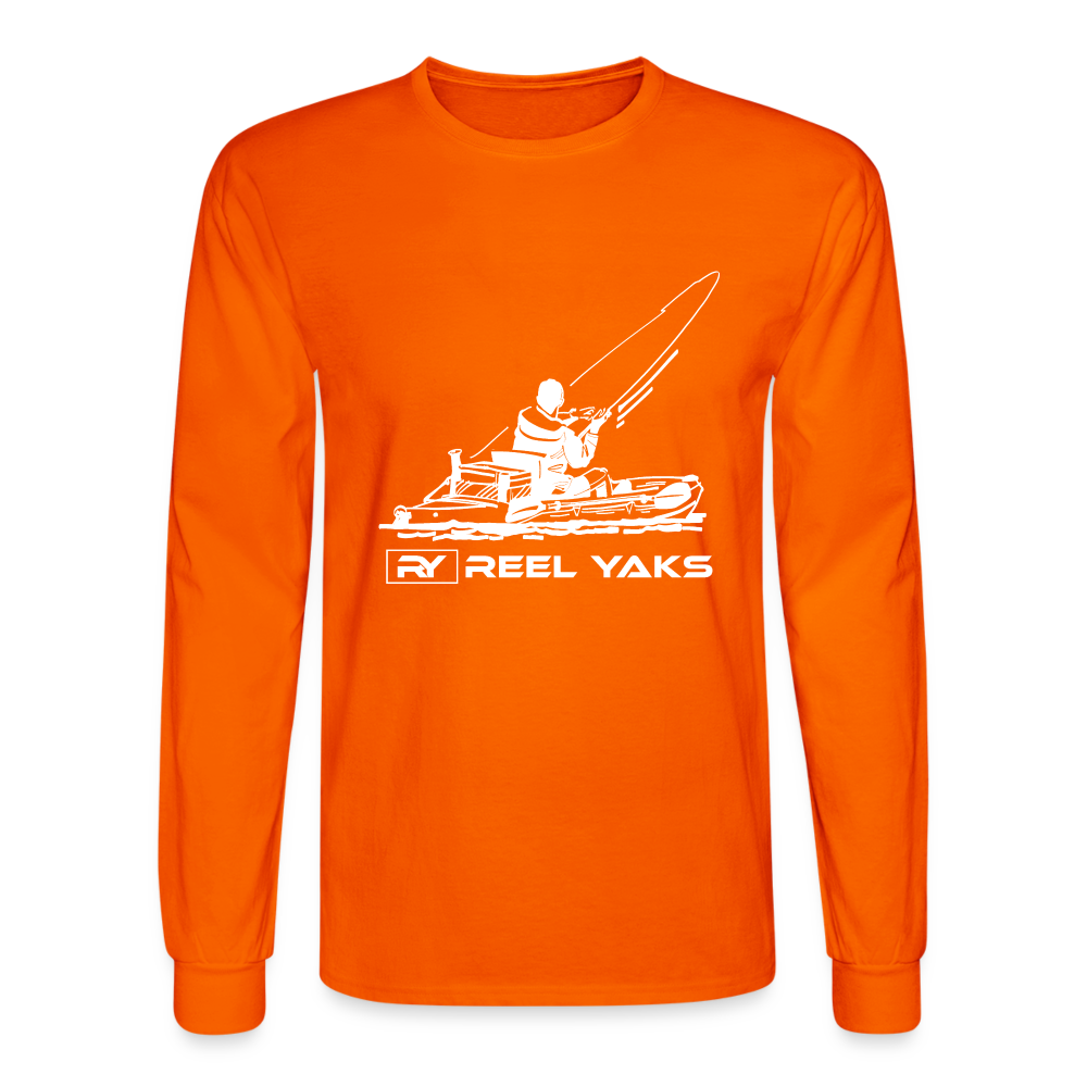 Men's Long Sleeve T-Shirt - Fish on - orange