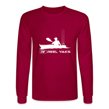 Men's Long Sleeve T-Shirt - Heading out - dark red
