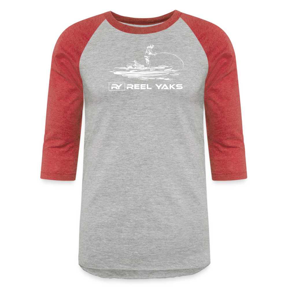 Baseball T-Shirt - Standing around - heather gray/red