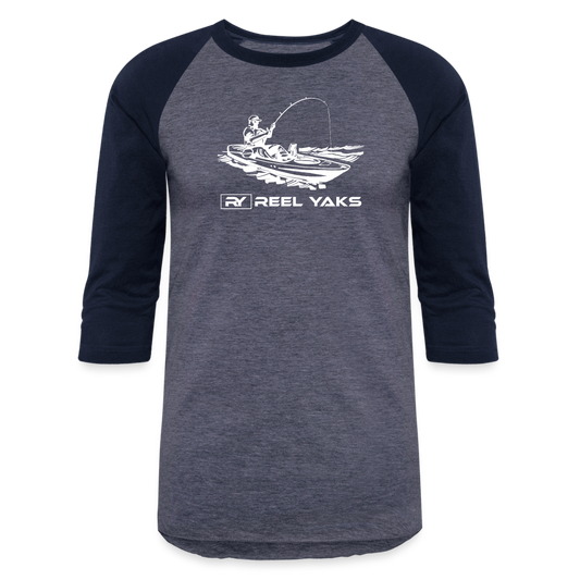 Baseball T-Shirt - On the hook - heather blue/navy