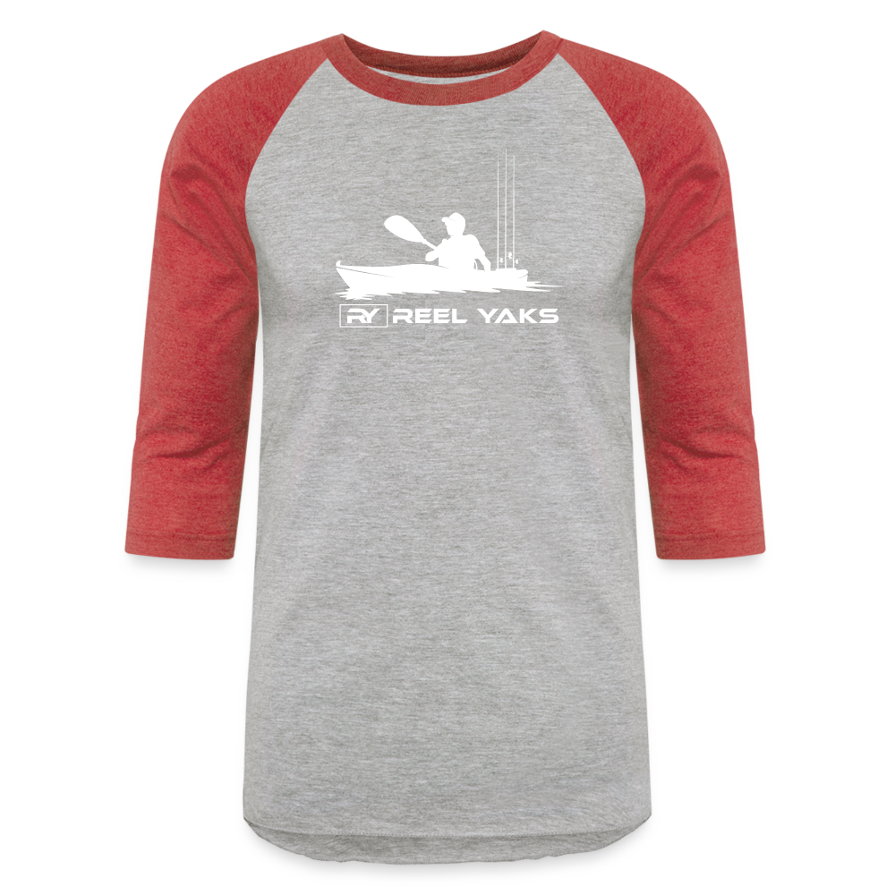 Baseball T-Shirt - Heading out - heather gray/red