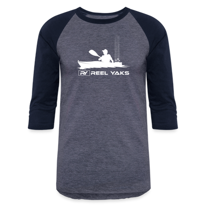 Baseball T-Shirt - Heading out - heather blue/navy