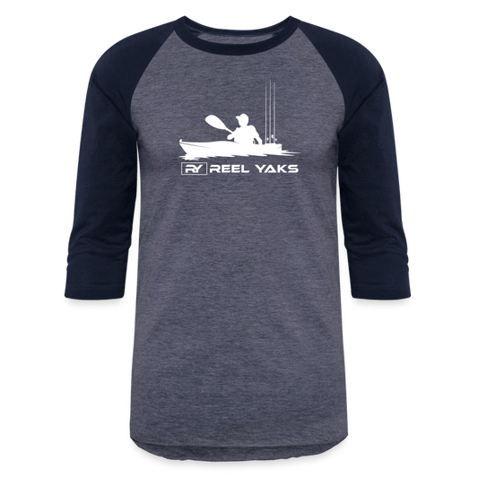 Baseball T-Shirt - Heading out - heather blue/navy