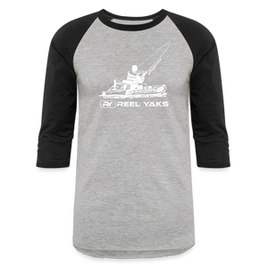Baseball T-Shirt - Fish on - heather gray/black