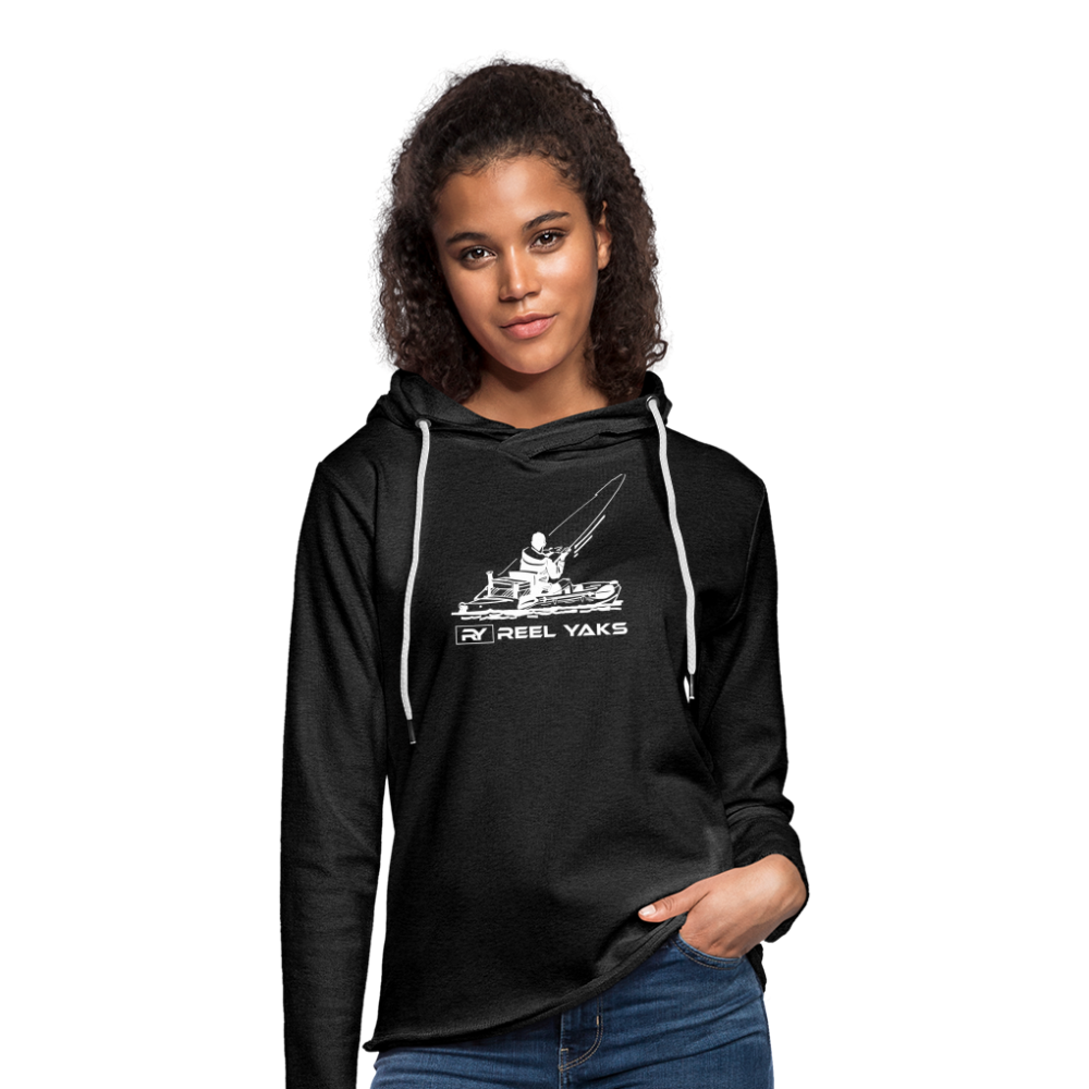 Unisex Lightweight Terry Hoodie - Fish on - charcoal grey