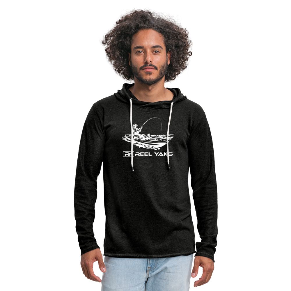 Unisex Lightweight Terry Hoodie - Fish on - charcoal grey