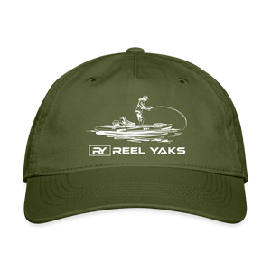 Organic Baseball Cap - Standing around - olive green