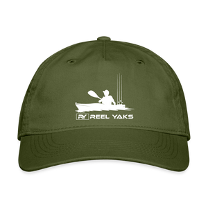 Organic Baseball Cap - Heading out - olive green