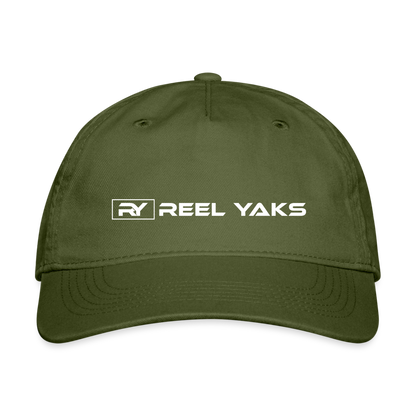 Organic Baseball Cap - Reel Yaks - olive green